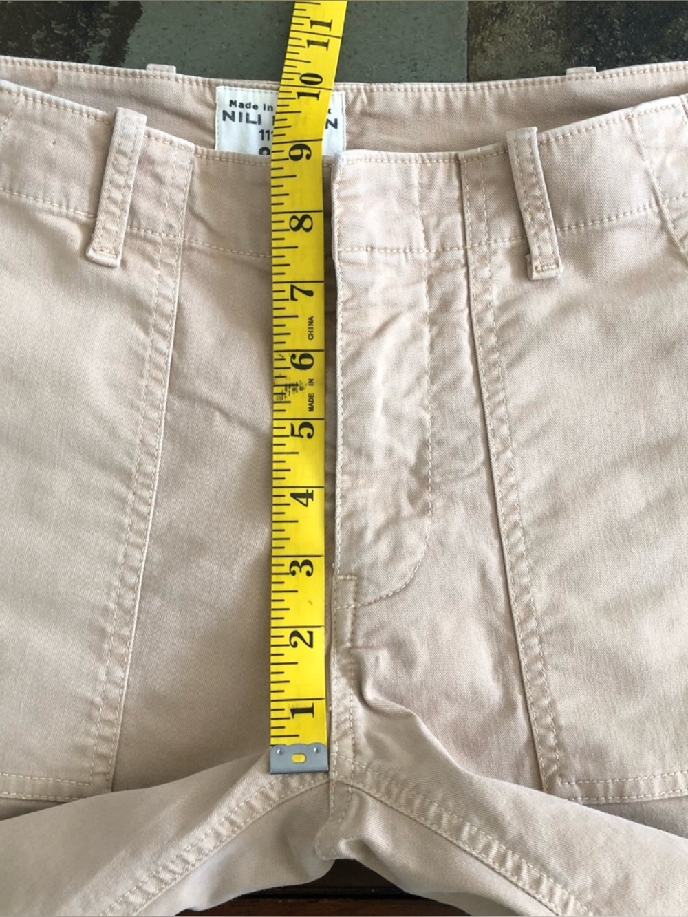 Nili Lotan Women’s Size 4 Slim Straight Jenna Pants Khaki Raw Hem Utility Twill - Picture 13 of 15